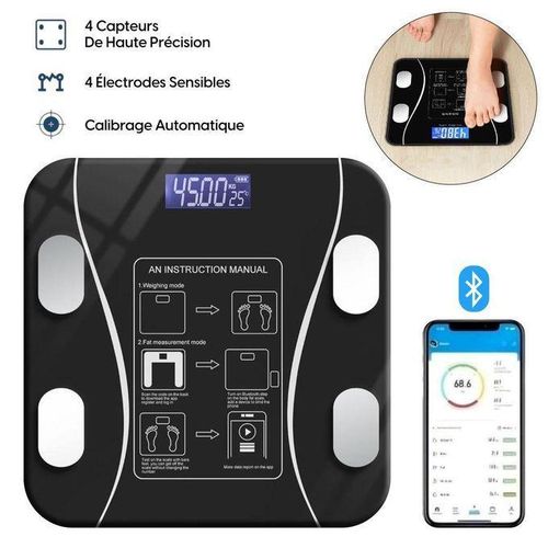 Body Fat Scaleميزان ذكي متصل عبر البلوتوث connectée Balance Numérique Intelligente