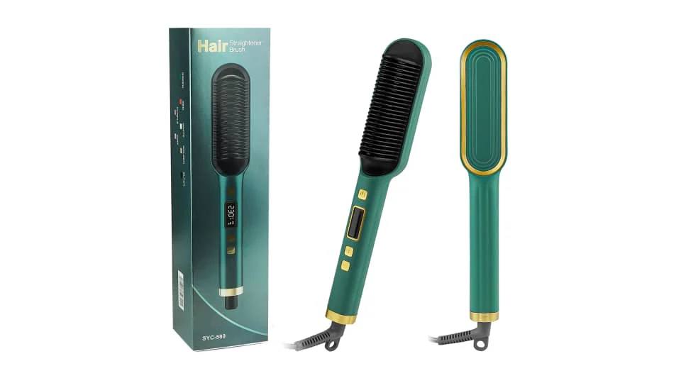 مشطة جيرماني مكواة شعر كهربائية احترافية Peigne Lisseur électrique professionnel 2 en 1 à ions négatifs Chauffage rapide