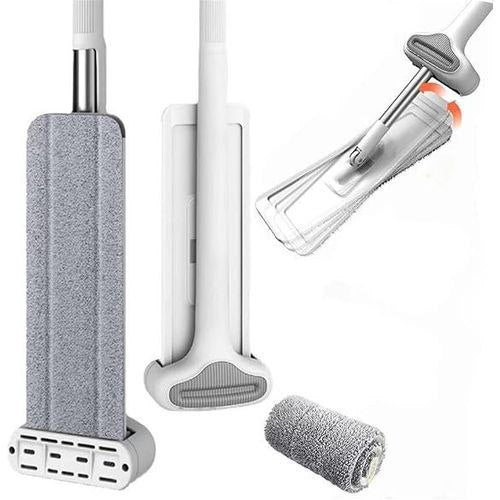 جفاف تنظيف مزدوج الاستخدام رطب وجاف لإزالة الغبار Kit de vadrouille plat Nettoyant pour sol Accessoire