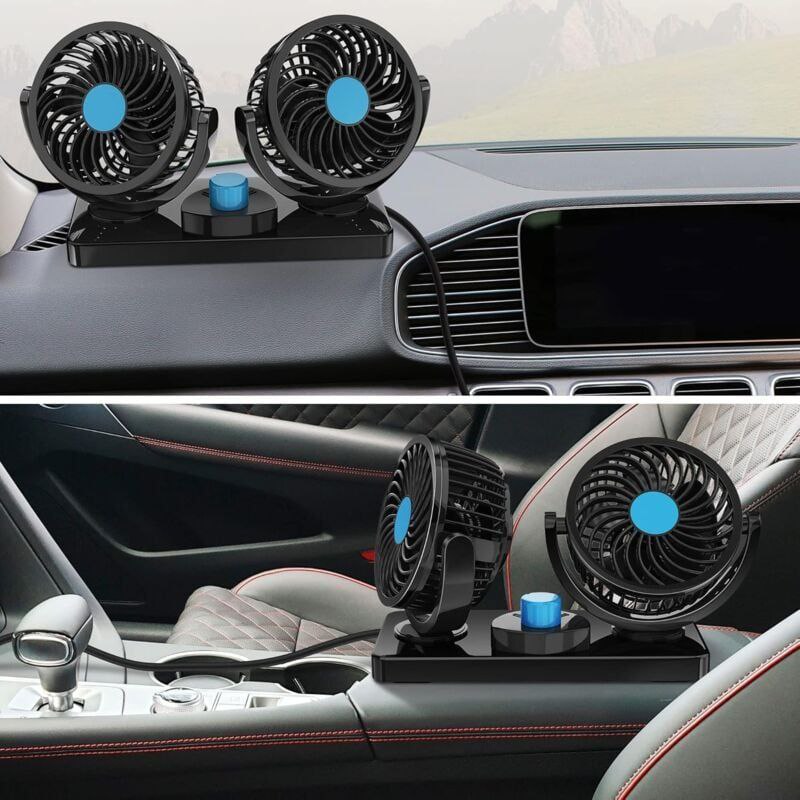 360 Degree Rotatable Car FanDouble headed vehicle fan