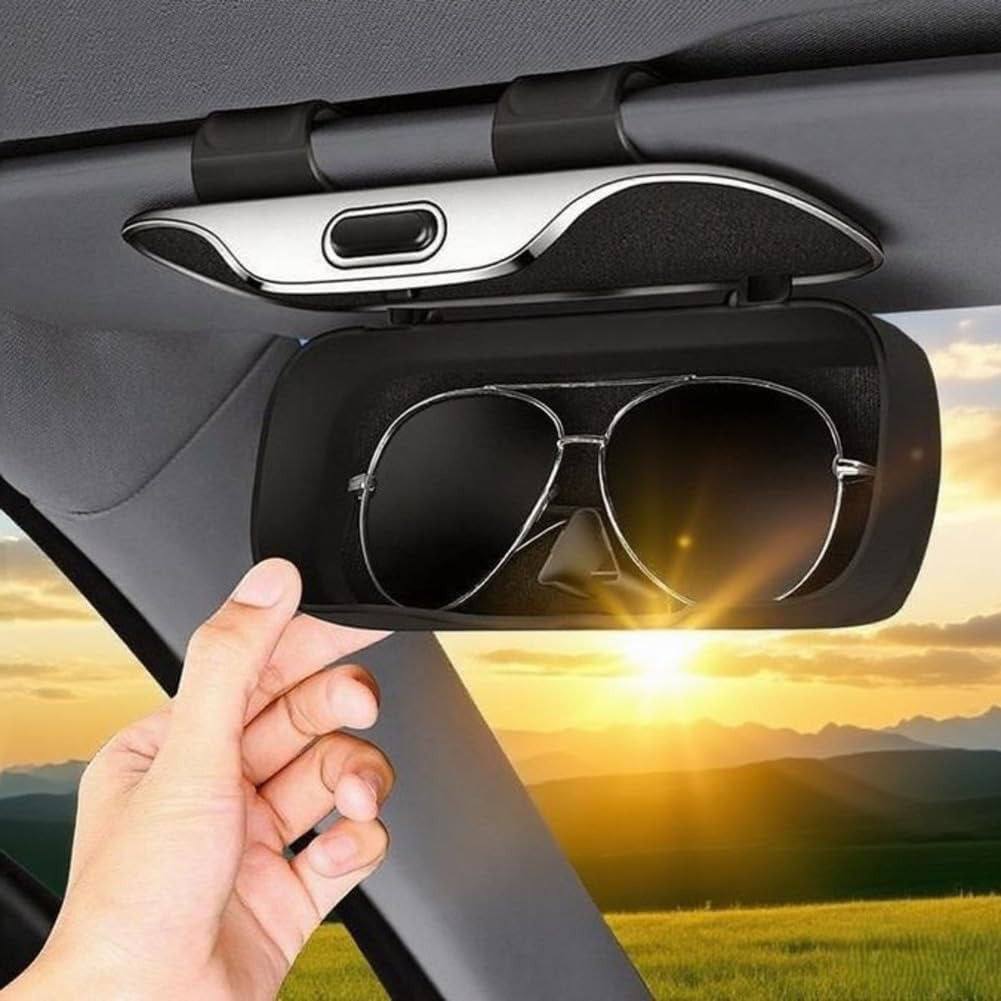 Étui à lunettes de voiture, boîte de visière automobile, support de lunettes de soleil portable حافظة نظارات للسيارة، صندوق واقي الشمس للسيارة، حامل نظارات شمسية محمول