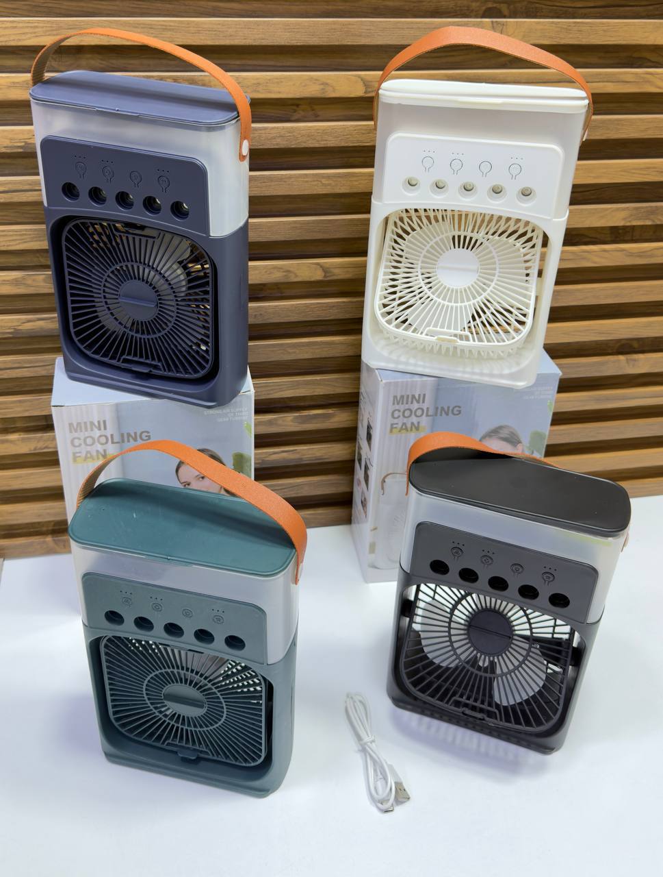 Ventilateur Mini climatiseur portable مروحة تكييف هواء محمولة، مزودة بـ 7 ألوان إضاءة LED