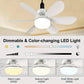 Ventilateur de plafond avec éclairage, télécommande, ampoule, 3 couleurs d'éclairage مروحة سقف مزودة بإضاءة، وجهاز تحكم عن بعد، ومصباح، وثلاثة ألوان إضاءة
