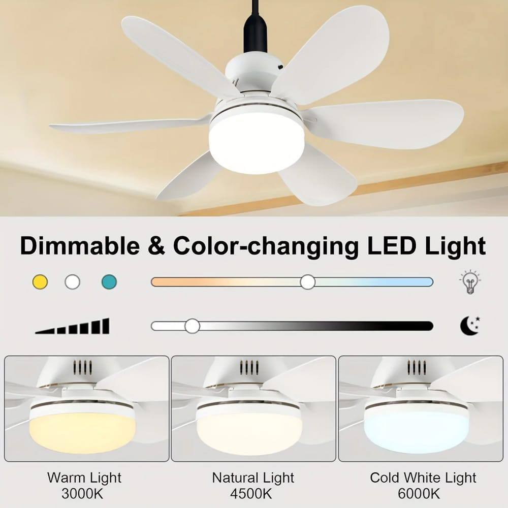 Ventilateur de plafond avec éclairage, télécommande, ampoule, 3 couleurs d'éclairage مروحة سقف مزودة بإضاءة، وجهاز تحكم عن بعد، ومصباح، وثلاثة ألوان إضاءة