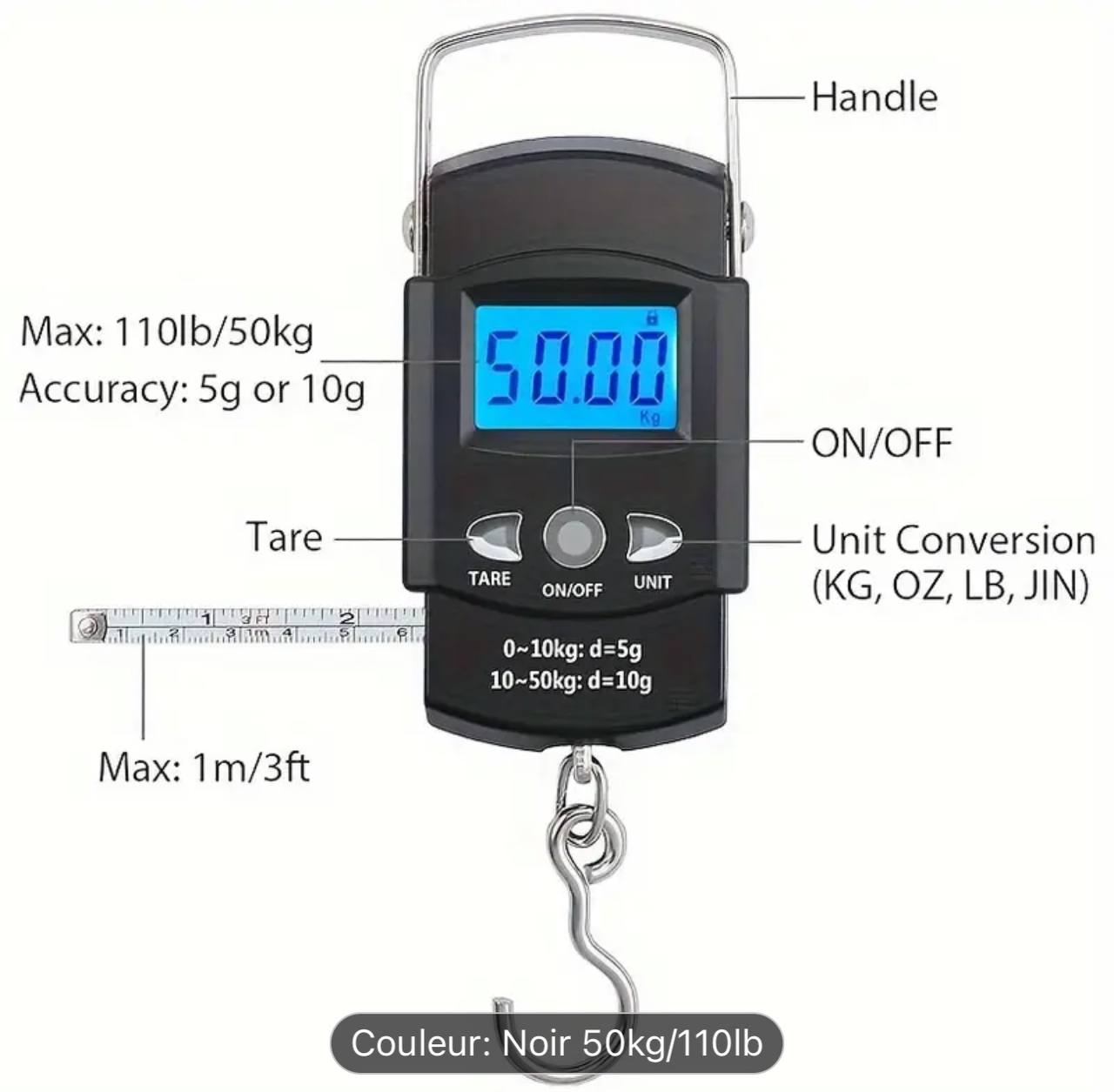 Balance Électronique Portable pour Bagages ميزان الأمتعة الإلكتروني المحمول