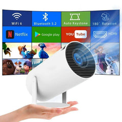 Mini Projecteur Android Double Wifi6  portable جهاز عرض صغير محمول فائق الدقة متوافق مع Android 11 و Netflix
