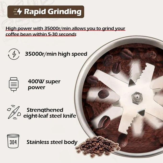 ماكينة قهوة كهربائية، مطحنة توابل كهربائية Multifunctional Grinding Machine Machine de broyage multifonctionnelle آلة طحن متعددة الوظائف