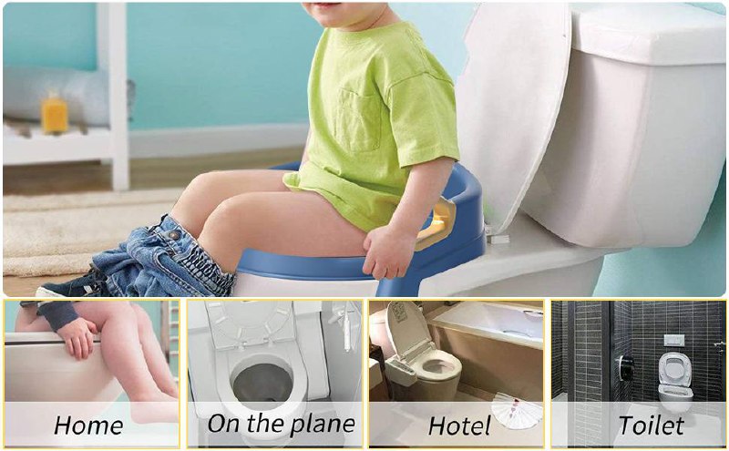 مقعد مرحاض محمول للأطفال مع سلم قابل للتعديل