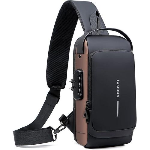 Sac a Dos Bandouliere Impermeable Sac Poitrine Antivol Sacoche avec USB