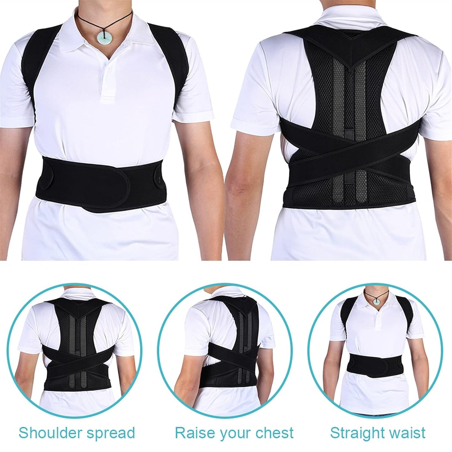 Correcteur de posture ajustable soutien مصحح وضعية قابل للتعديل داعم