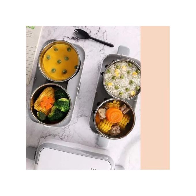 طباخ بخار كهربائي  lunch box gris Cuiseur à vapeur électrique boîte a isolation thermique