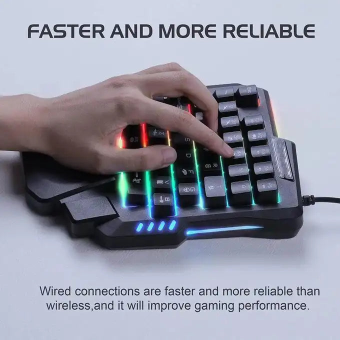 لوحة مفاتيح ألعاب بيد واحدة VENCOR K601 RGB Clavier Gaming Monomains