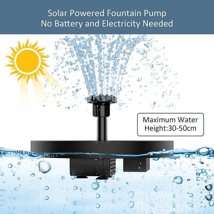 نافورة مياه شمسية صغيرة 13-16 سم، شلال لبركة السباحة Solar Fountain Mini fontaine d'eau solaire
