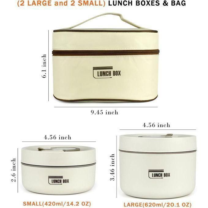 Boîte à lunch isolée en acier inoxydable علبة بينتو للكبار مع حقيبة حرارية، حاويات طعام من الفولاذ المقاوم للصدأ قابلة للتكديس، مانعة للتسرب