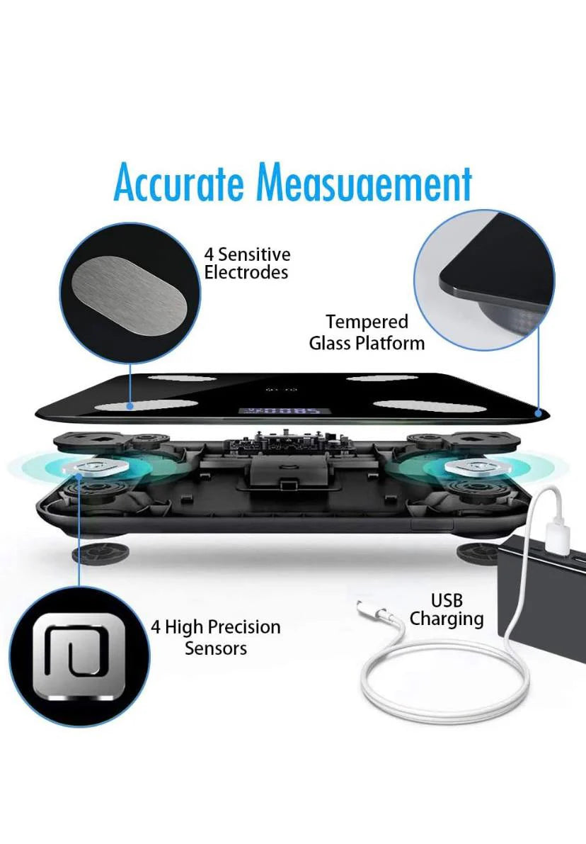 ميزان إلكتروني ذكي بتقنية البلوتوث Balance électronique intelligente Bluetooth Pèse-personne