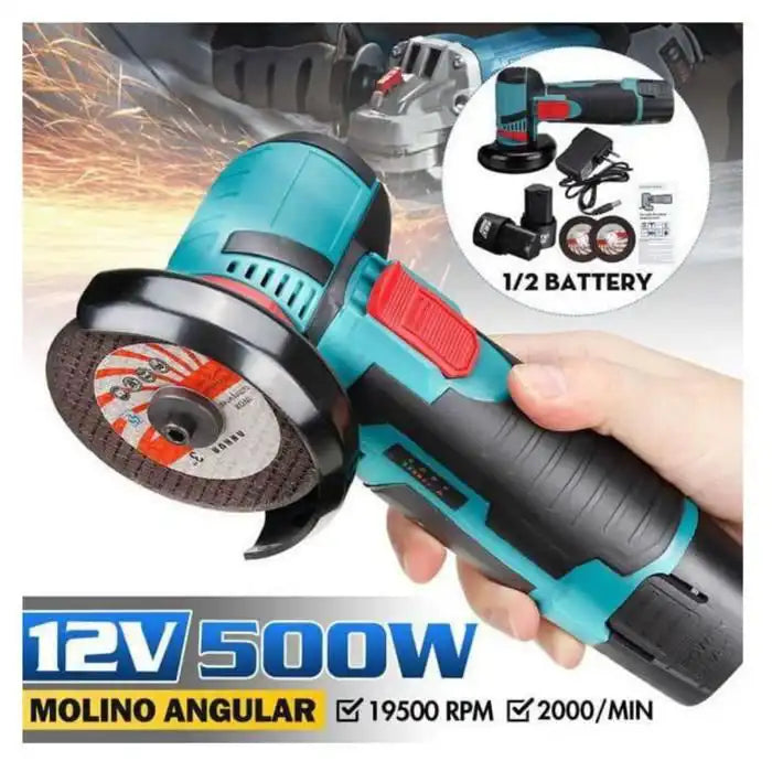 جلاخة زاوية لاسلكية 12 فولت مع بطاريتين Meuleuse d’angle sans fil 12V avec 2 batteries
