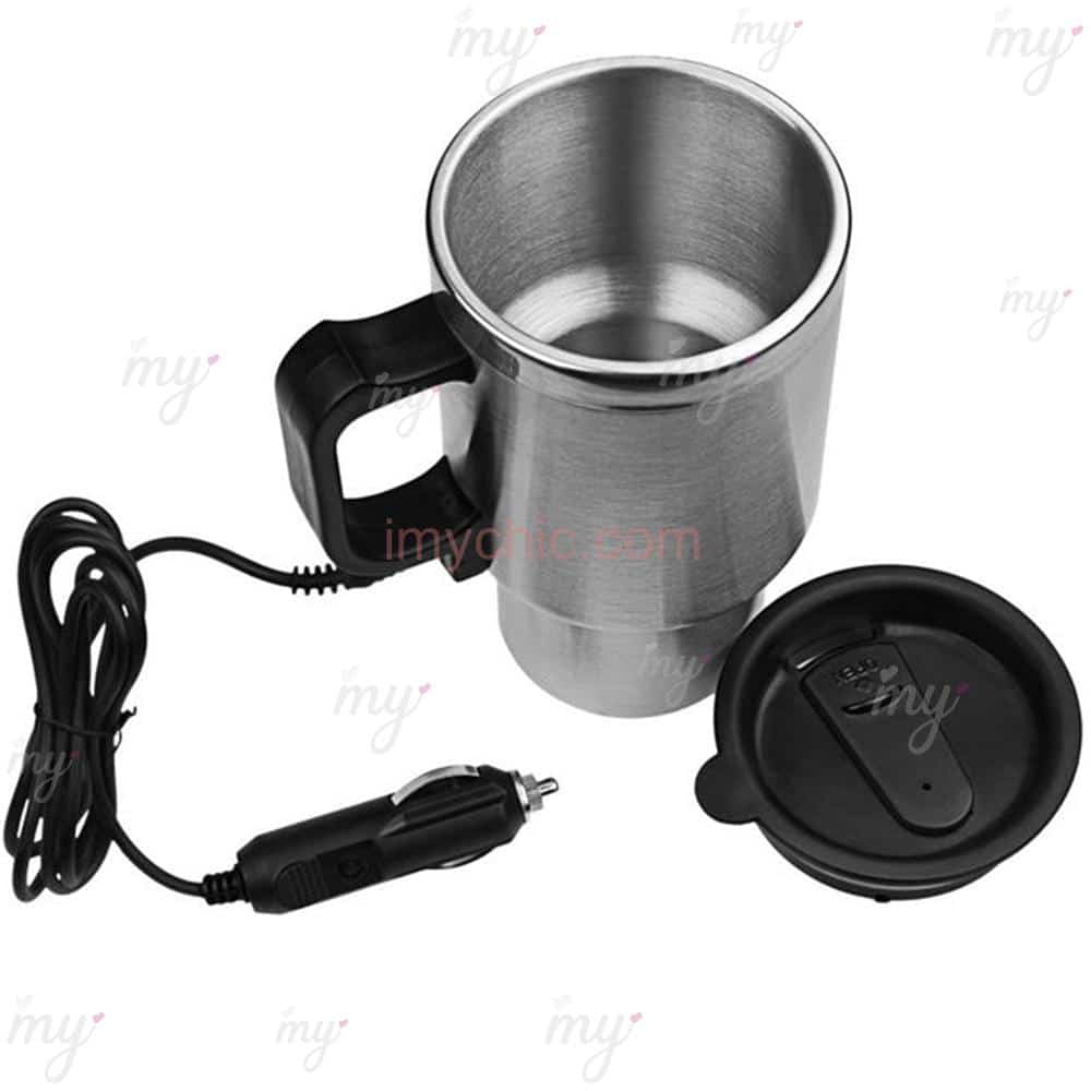 سخان كوب السيارة الكهربائي المصنوع من الفولاذ المقاوم للصدأ بقوة 12 فولت Chauffage Tasse En Acier Inoxydable Électrique pour voiture 12V