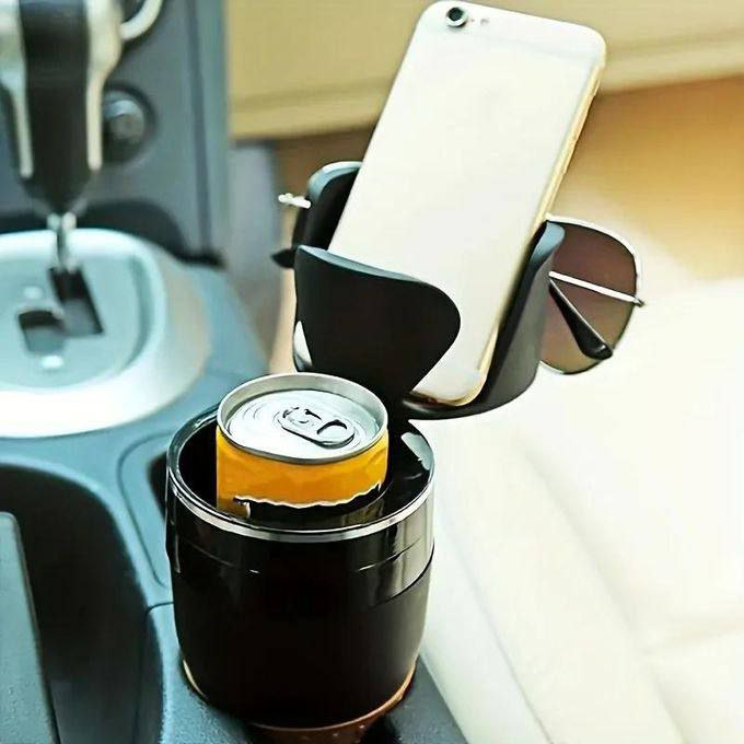 Porte-gobelet de voiture multifonctionnel 3in1 حامل أكواب و هاتف للسيارة متعدد الأغراض قابل للدوران