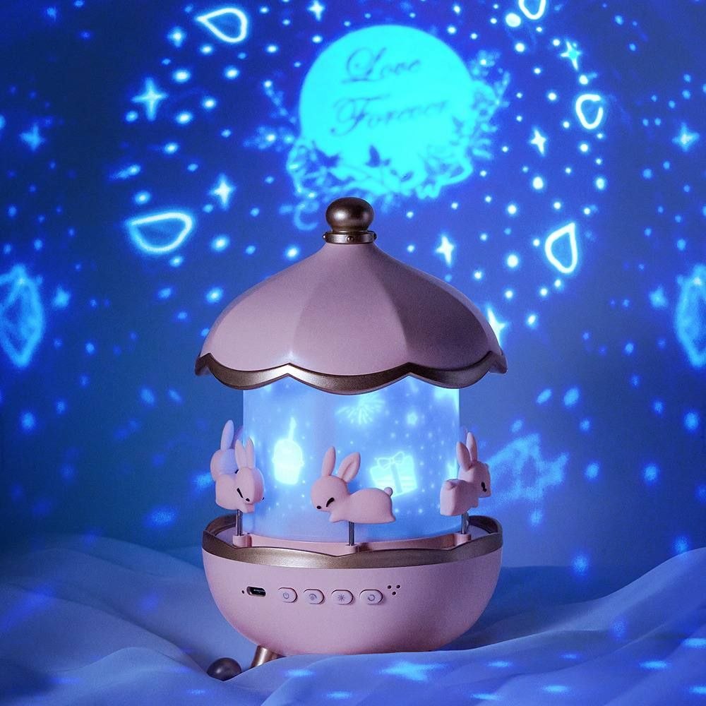 جهاز عرض ضوئي ليلي LED دوار للأطفال مع موسيقى Veilleuse Projecteur Rotatif LED pour Enfants avec Musique et Motifs Astronautes