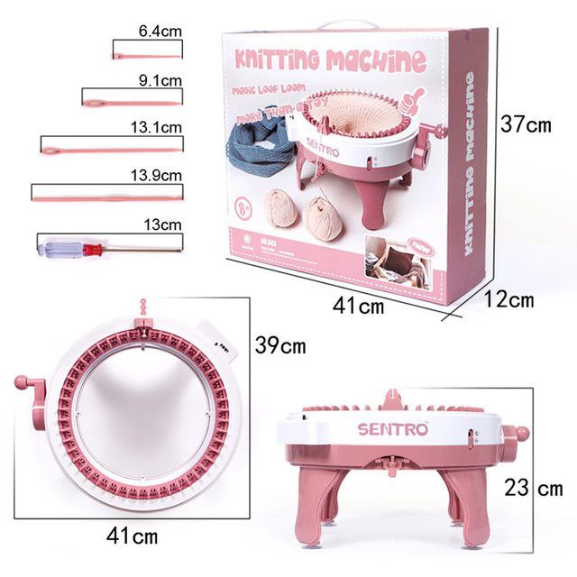 Knitting machine Machine à tricoter, Smart Weaver Kit de tissage rond pour enfants et adultes 41x38x12 cm