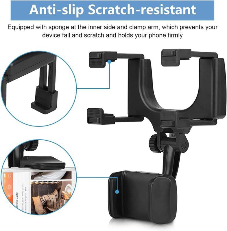 Universal Car Rear view mirror Mount حامل هاتف السيارة متعدد الوظائف