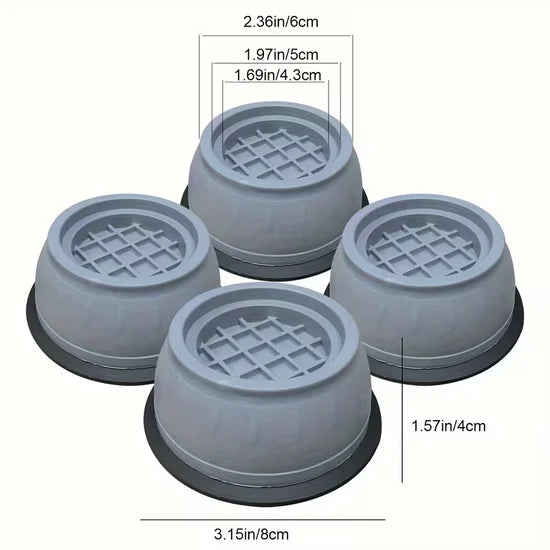 Lot de 4 patins pour pieds de machine à laver, support fixe مجموعة من 4 وسادات أقدام غسالة، دعم ثابت للغسالات