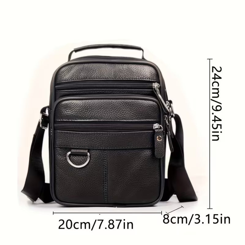 ✅حقيبة كتف رجالية من الجلد الطبيعي