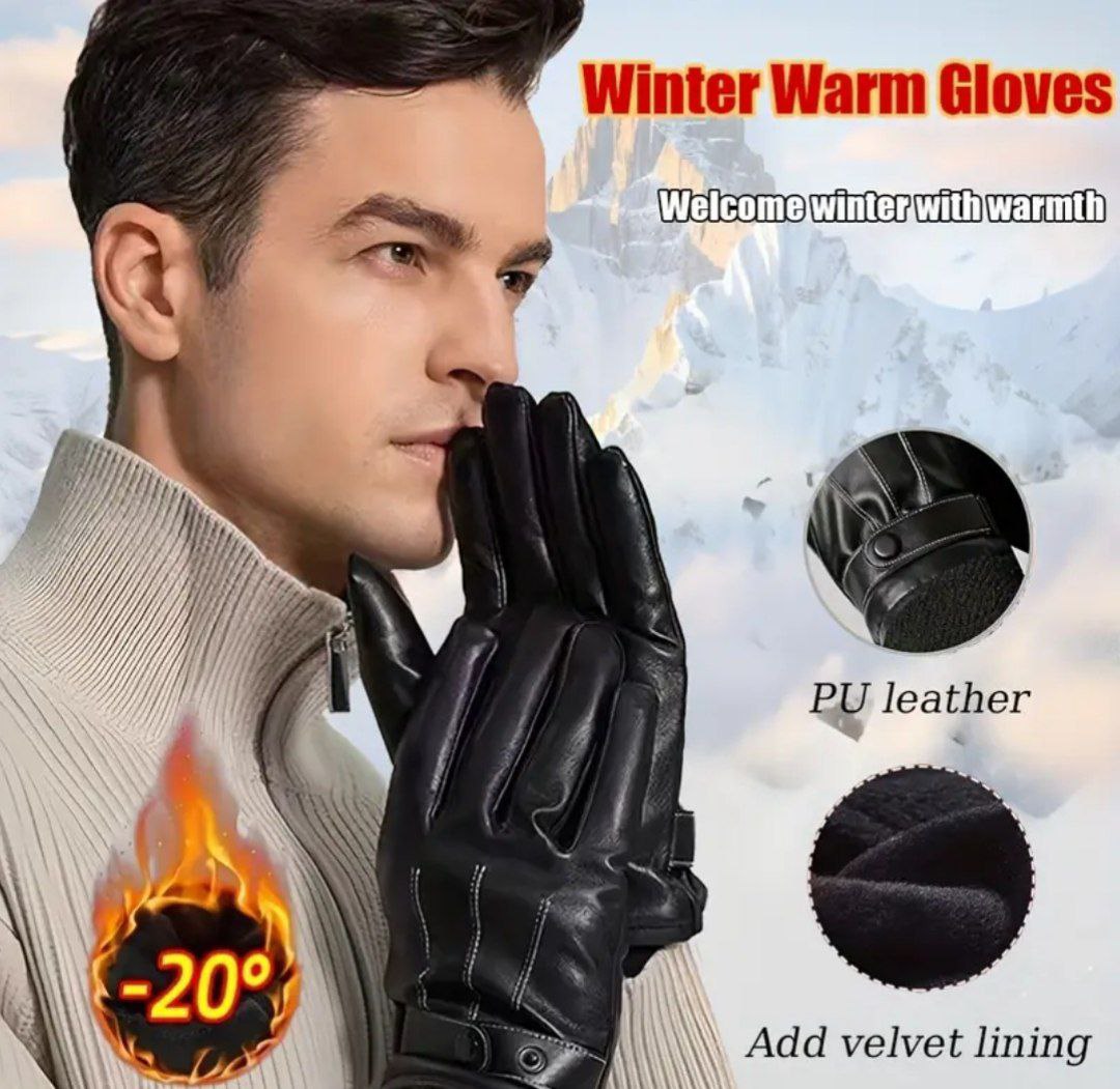 قفازات شتوية أنيقة للرجال Gants d'hiver mitaine à la mode pour homme