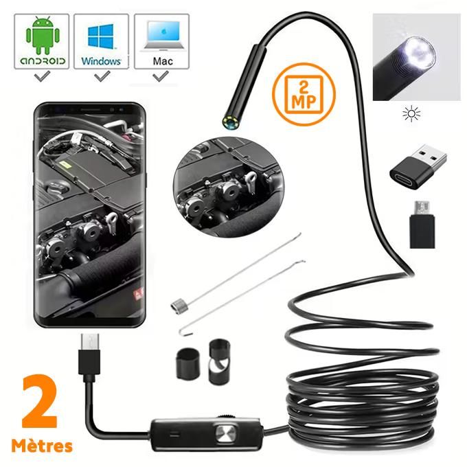 منظار داخلي بدقة 1920P HD مع إضاءة LED، كاميرا فحص Endoscope HD 1920P avec éclairage LED, caméra d'inspection sans WiFi