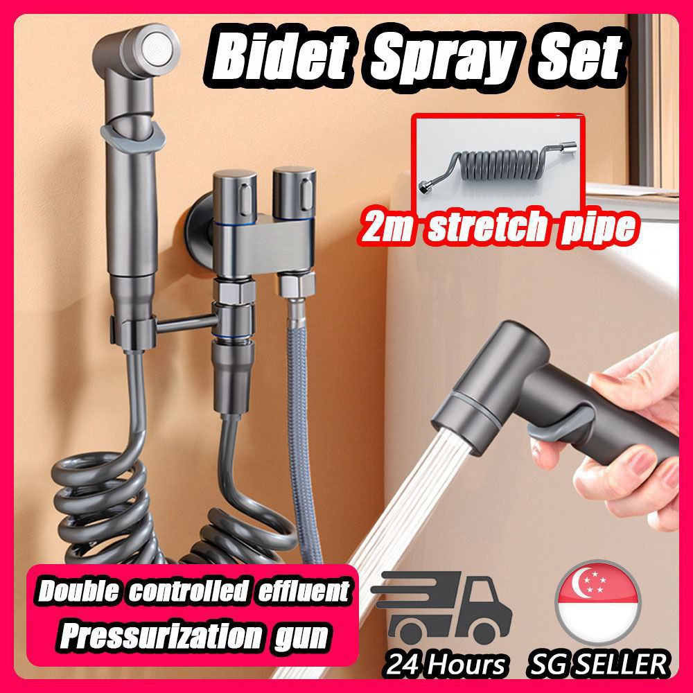 بخاخ المرحاض المثبت على الحائط Douchette de toilette murale Mini douche avec double commande, double valve