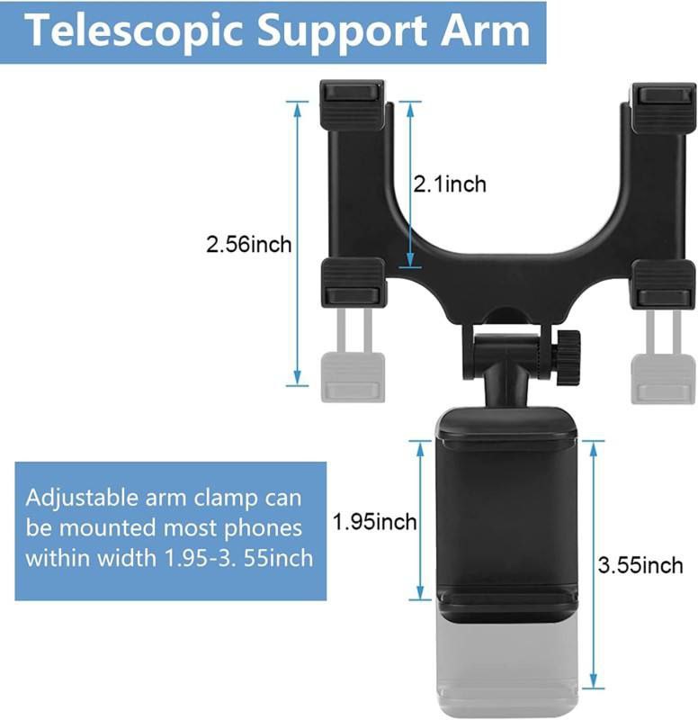 Universal Car Rear view mirror Mount حامل هاتف السيارة متعدد الوظائف