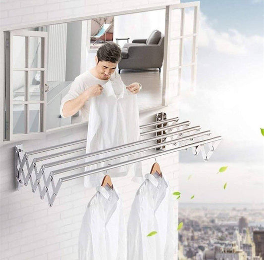 مجفف ملابس جداري قابل للتمدد بتصميم الأكورديون Sèche-linge mural extensible en accordéon