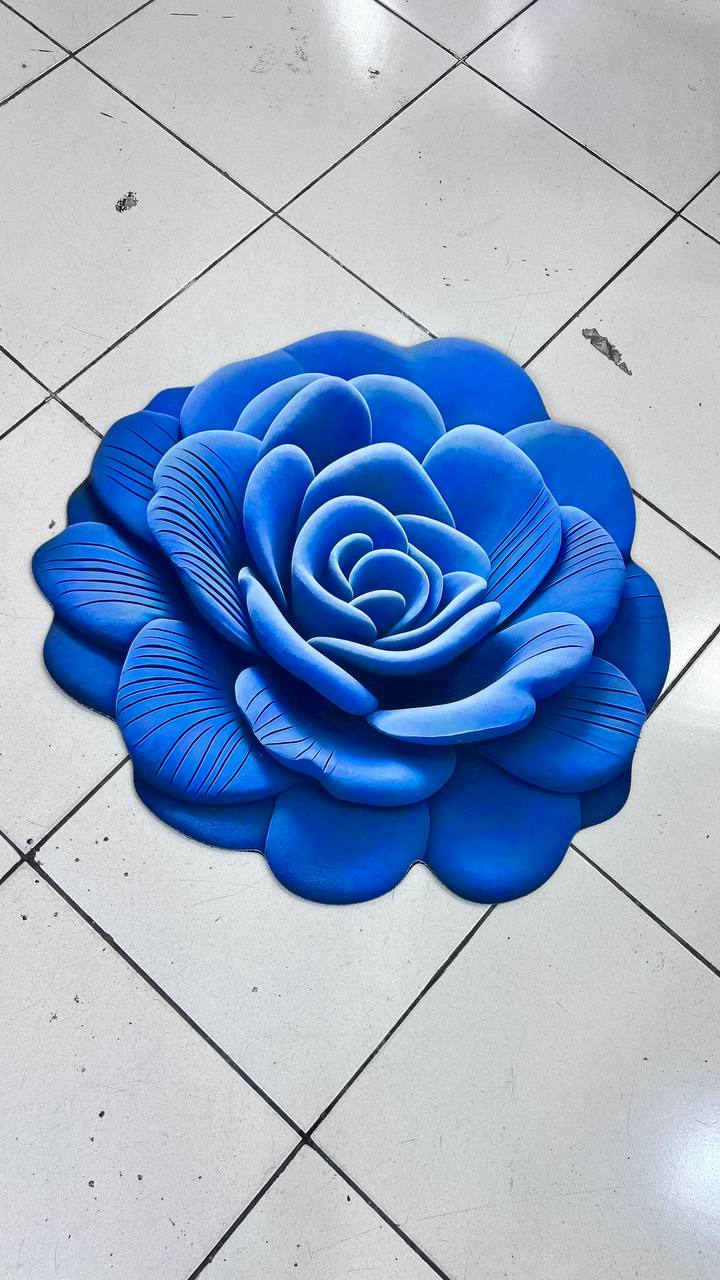 سجادة أنيقة بتصميم زهور لغرفة النوم والحمام وغرفة المعيشة Tapis de sol en boue de diatomée imprimé Floral 3D