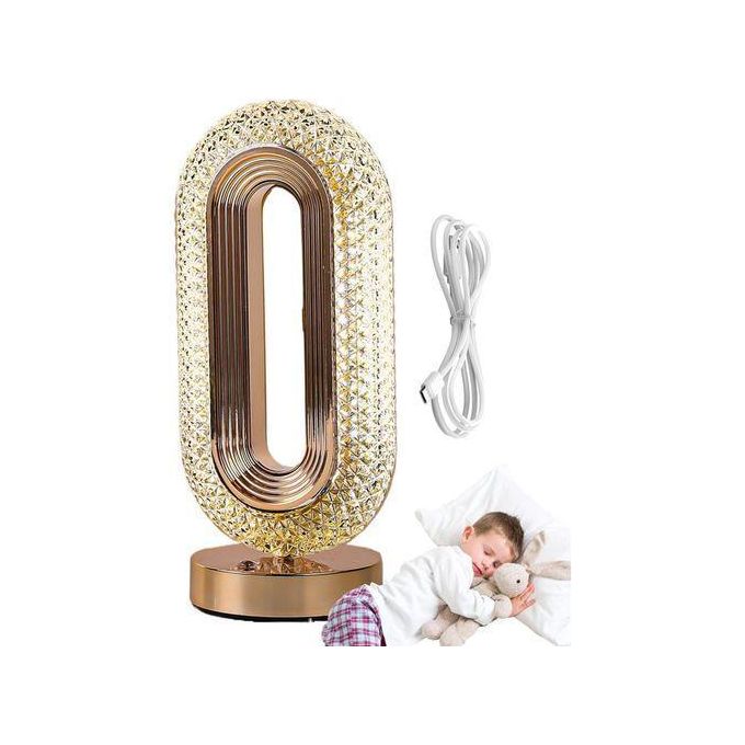 مصباح طاولة كريستالي بتصميم أنيق وقابل لإعادة الشحن Lampe de Table Design en Cristal