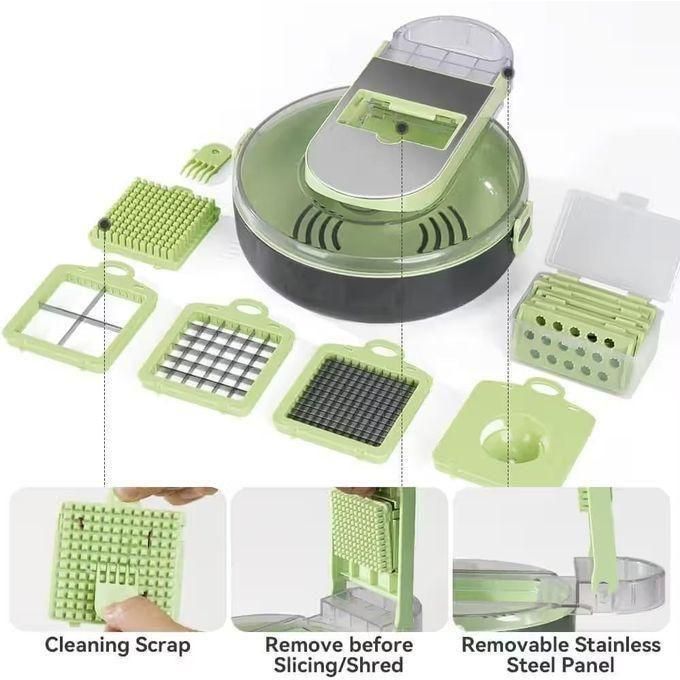Hachoir Manuel Multifonction 9in1 Vegetable Cutter مفرمة يدوية متعددة الوظائف