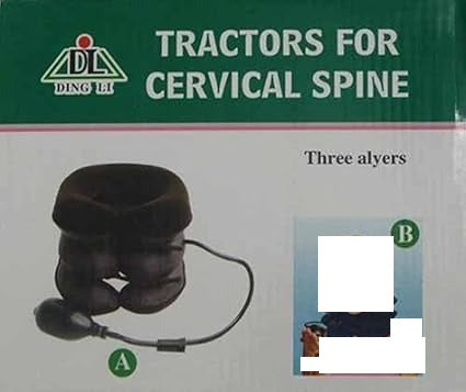 Coussin gonflable pneumatique à 3 niveaux pour tracteurs, support et massage pour la nuque et la colonne cervicale Tractors for cervical spine وسادة هوائية للجرارات قابلة للنفخ لدعم مسند الرقبة للعمود الفقري العنقي ووسادة تدليك