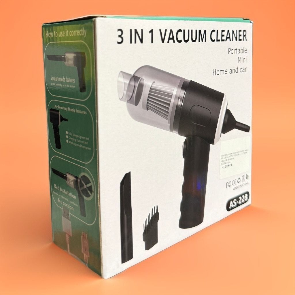 Aspirateur portable 3 en 1, mini voiture et maison AS-228 مكنسة كهربائية صغيرة محمولة 3 في 1 للسيارة أو المنزل AS-228