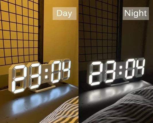 Horloge murale numérique 3D à LED Réveil de bureau moderne avec date