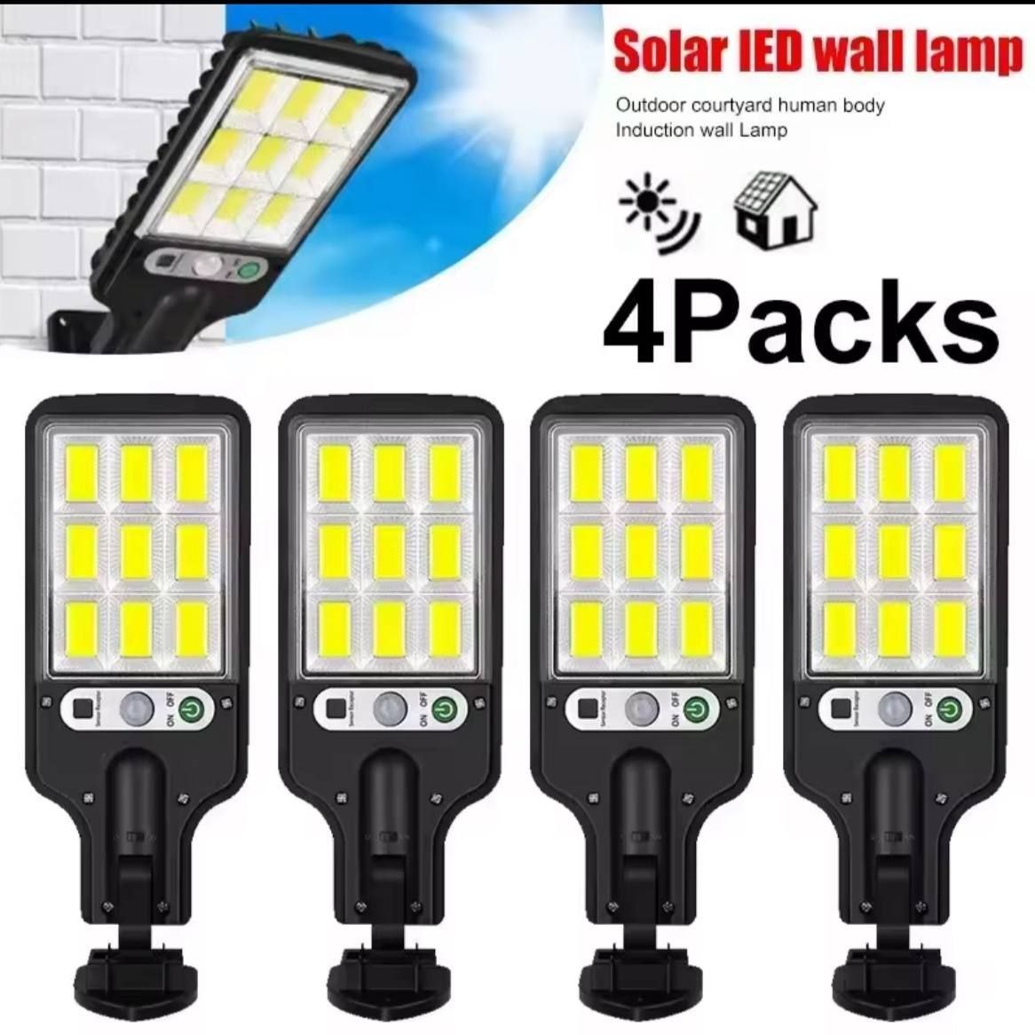 Lampe LED solaire extérieure autonome nuit مصباح LED شمسي خارجي مستقل للإضاءة الليلية