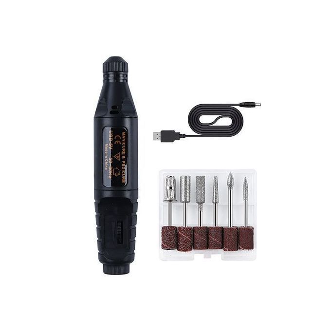 جهاز مانيكير وباديكير أسود، مثقاب أظافر كهربائي Machine de manucure et de pédicure noir, Perceuse à ongles électrique