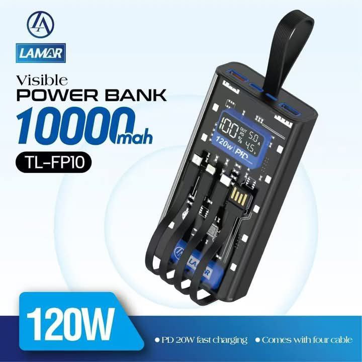 Power bank 2.1A 10000MAAH TL-FP10 120W PD 20W Fast charging