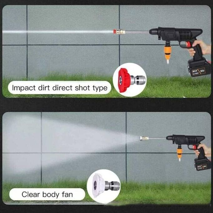 مسدس ماء للسيارات، غسالة محمولة لاسلكية عالية الضغط Pistolet à eau Automobile Nettoyeur haute pression portable sans fil 48V trois batteries accessoires