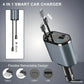 Chargeur téléphone rapide pour voiture 4-en-1 avec Câble Télescopique