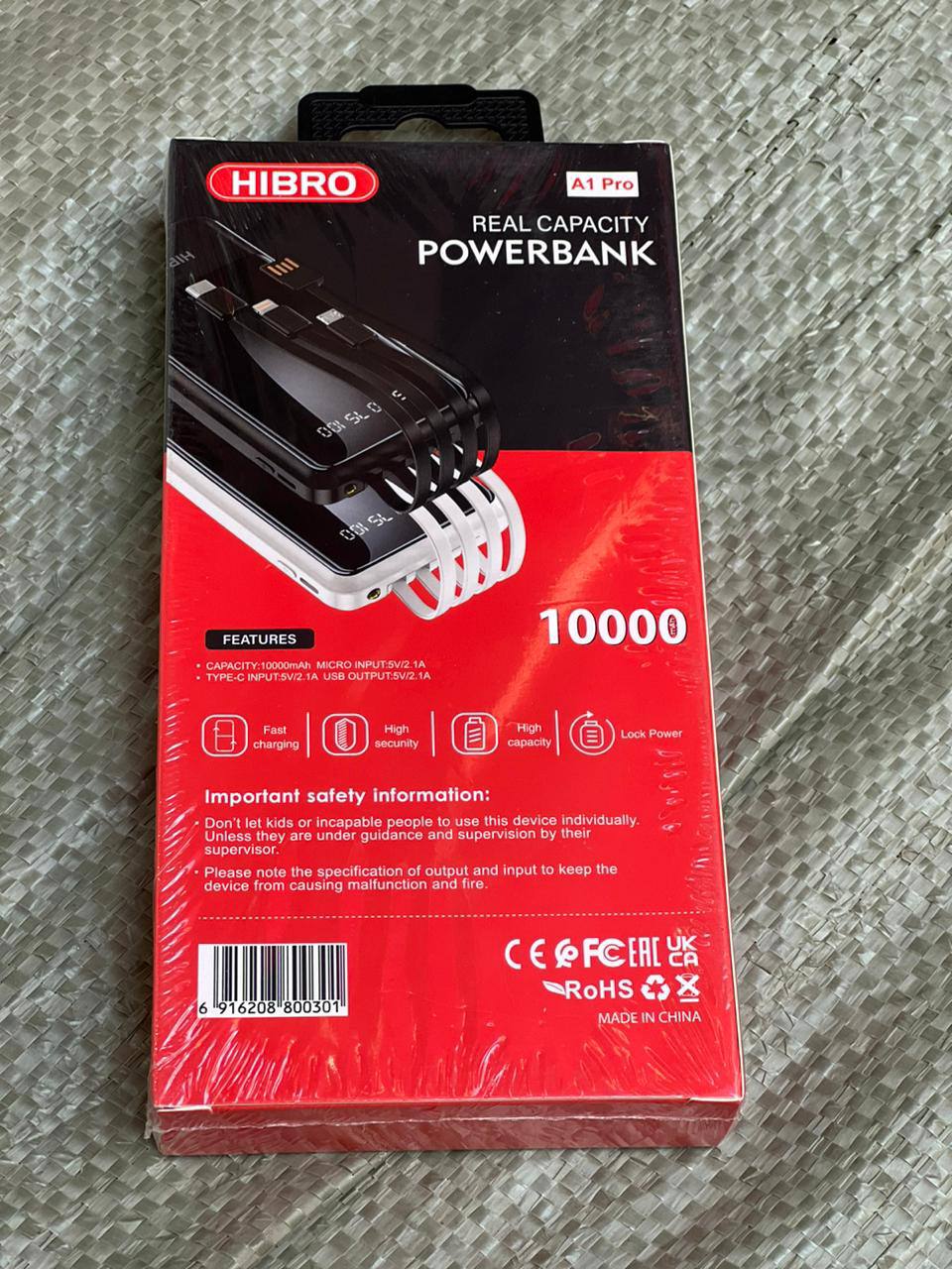 Real Capacity Power Bank 10000mAh A1 Pro