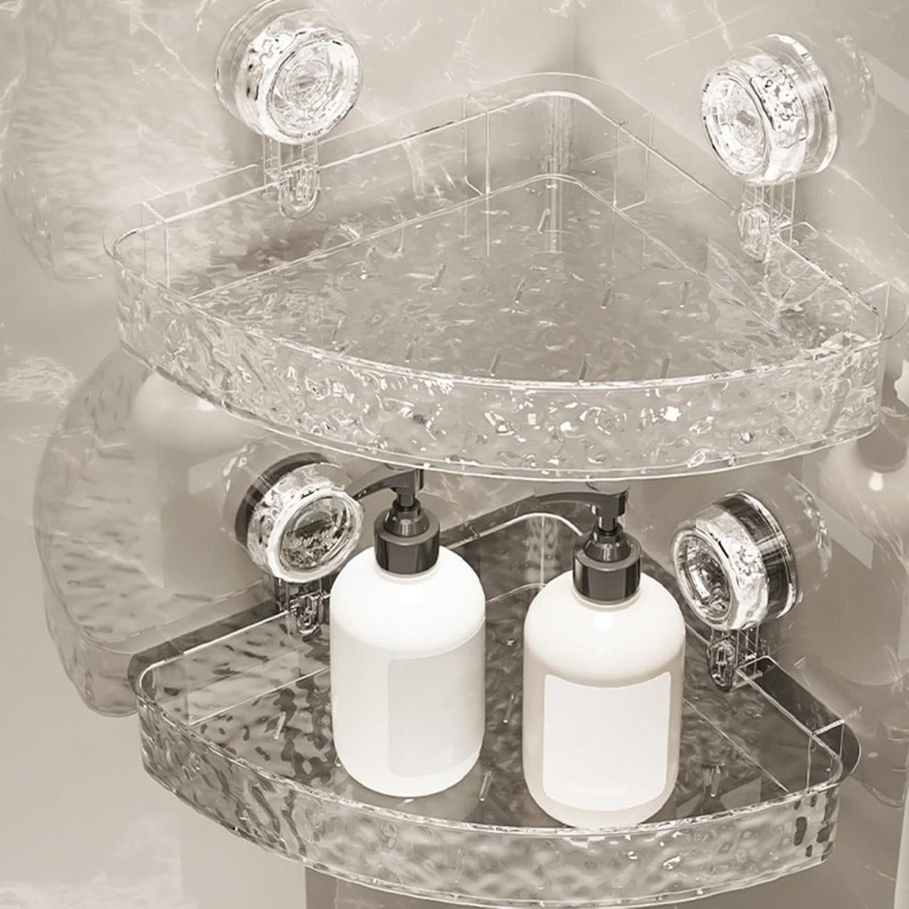 رف زاوية سهل التركيب بدون حفر للحمام والدش Étagère d'Angle Facile à Installer sans Perçage pour Salle de Bain