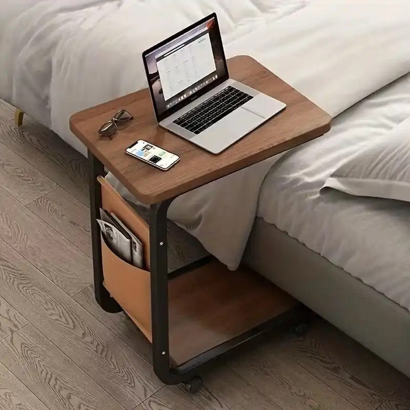 طاولة جانبية عصرية متحركة للكمبيوتر المحمول Table d’appoint roulante moderne pour ordinateur portable maison