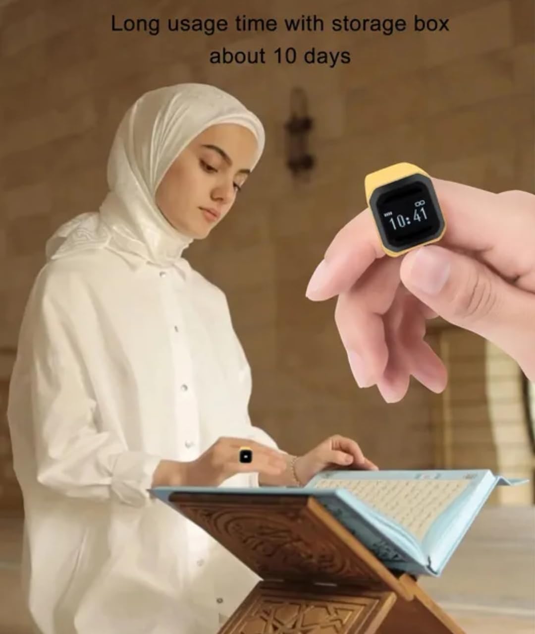 خاتم تسبيح خاتم ذكر ذكي، عداد إلكتروني، إسلام رقمي، مسبحة إلكترونية Bague Intelligente connectée Tasbih