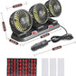 مروحة سيارة بثلاثة رؤوس، تبريد دوار تلقائي Ventilateur de Voiture à Trois Têtes
