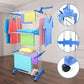 رف تجفيف ملابس قابل للطي، 3 طبقات، قابل للتعديل Séchoir à linge pliant 3 niveaux acier inoxydable réglable 6 plateaux