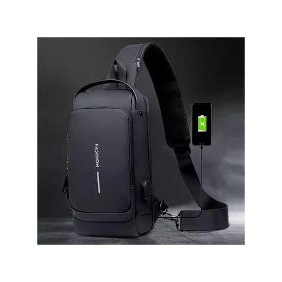 Sac à Bandoulière en Cuir, Sacoche de Poitrine Imperméable حقيبة كتف جلدية، حقيبة صدر مقاومة للماء